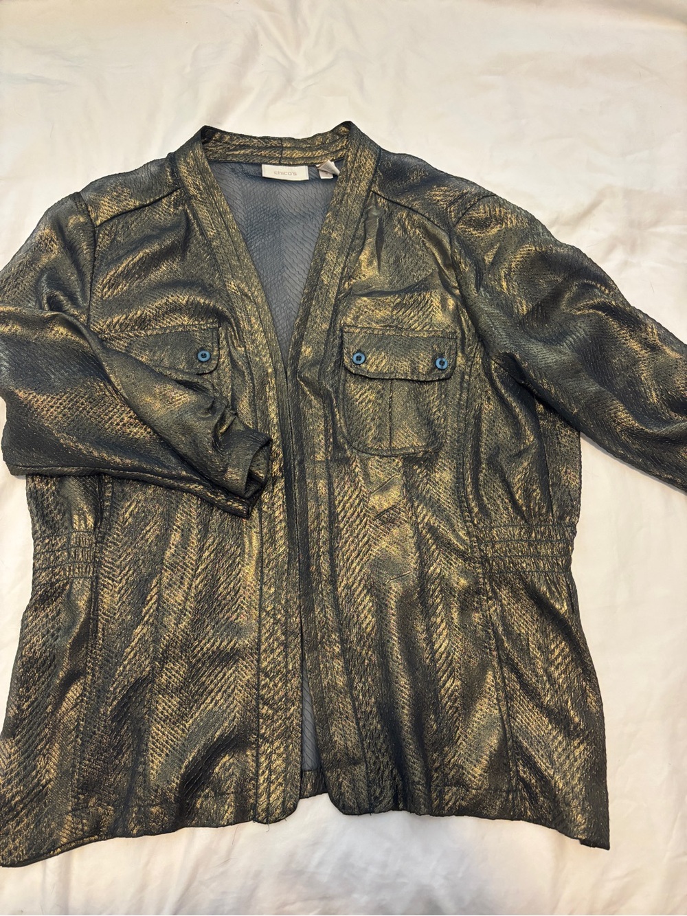 chico's 3/4 length sleeve blouse
